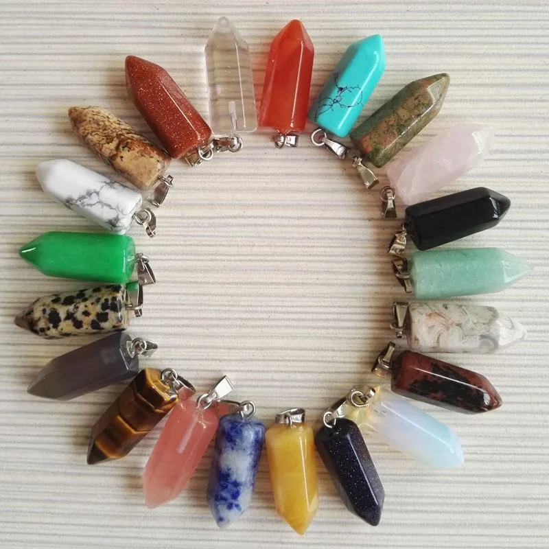 Wholesale fashion Assorted Mixed natural stone pillar pendants Charm small poit pendant for making jewellery 24pcs Free shipping
Wholesale fashion Assorted Mixed natural stone pillar pendants Charm small poit pendant for making jewellery 24pcs Free shipping