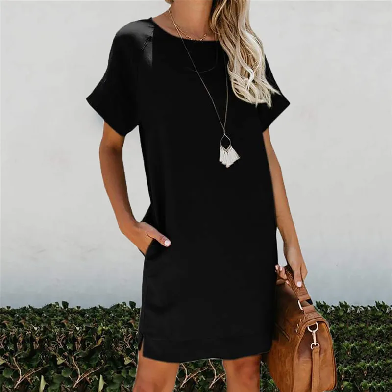 Summer Dress Women's Solid Boho DressesShort Sleeve O-Neck Solid Slim Fit Soft Mini Dress Straight Women Vestidos
Summer Dress Women's Solid Boho DressesShort Sleeve O-Neck Solid Slim Fit Soft Mini Dress Straight Women Vestidos