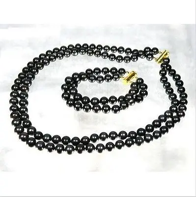 SHIPPING HOT sell new Style >>>>DOUBLE STRANDS SOUTH SEA AAA 8-9MM BLACK PEARL NECKLACE 18" + BRACEELET 8" 14K
SHIPPING HOT sell new Style >>>>DOUBLE STRANDS SOUTH SEA AAA 8-9MM BLACK PEARL NECKLACE 18" + BRACEELET 8" 14K