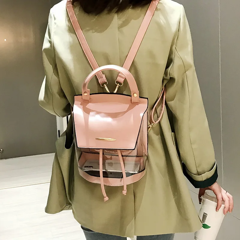 Female Backpack 2019 New Transparent Brand Designer Shoulder Bag Jelly Women Backpack Small School Bag Teenage Girls Travel Bag
Female Backpack 2019 New Transparent Brand Designer Shoulder Bag Jelly Women Backpack Small School Bag Teenage Girls Travel Bag