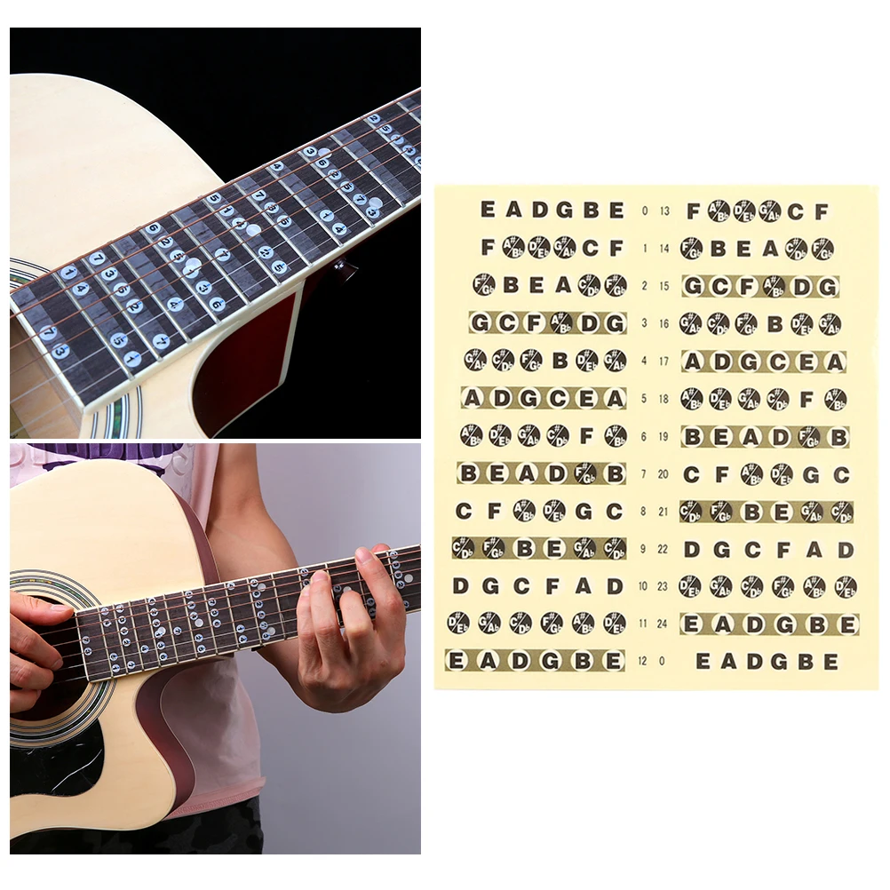 Fretboard Note Durable Professional 6 Strings Prime Fretboard Note Guitar Trainer Map Guitar Stickers for Practice Ukulele
Fretboard Note Durable Professional 6 Strings Prime Fretboard Note Guitar Trainer Map Guitar Stickers for Practice Ukulele