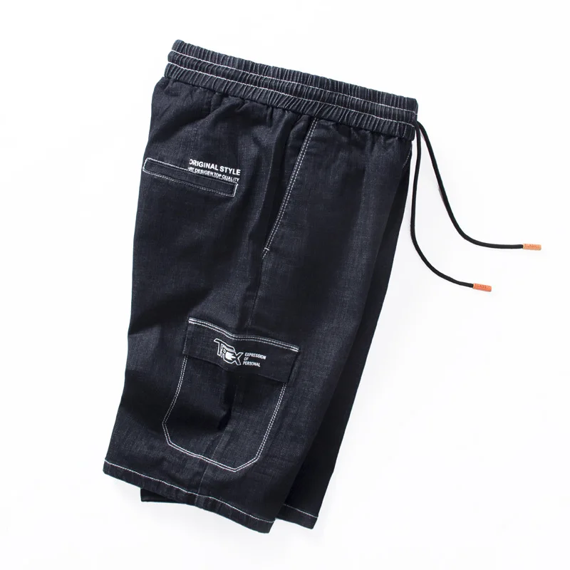 Tide Brand Men's Large Yards Pockets Black Elastic Jean Shorts Loose Casual Elastic Waist Straight Super Plus Size 4XL 5XL 6XL
Tide Brand Men's Large Yards Pockets Black Elastic Jean Shorts Loose Casual Elastic Waist Straight Super Plus Size 4XL 5XL 6XL