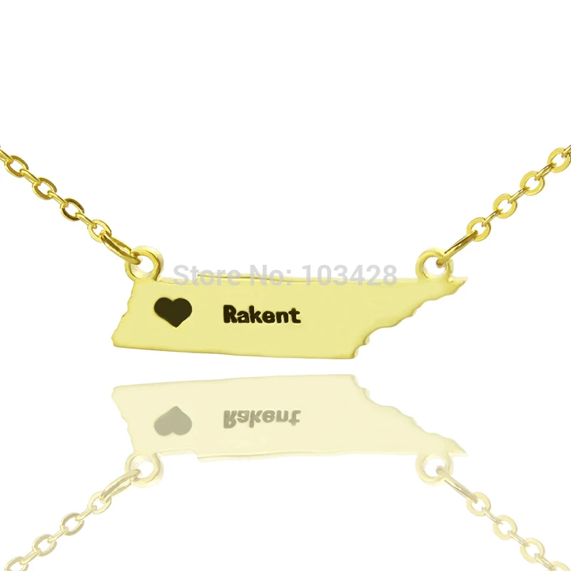AILIN Personalized USA State Shaped Necklaces DIY Gold Color Tennessee State Necklace Custom Map Necklaces Charm State Necklace
AILIN Personalized USA State Shaped Necklaces DIY Gold Color Tennessee State Necklace Custom Map Necklaces Charm State Necklace