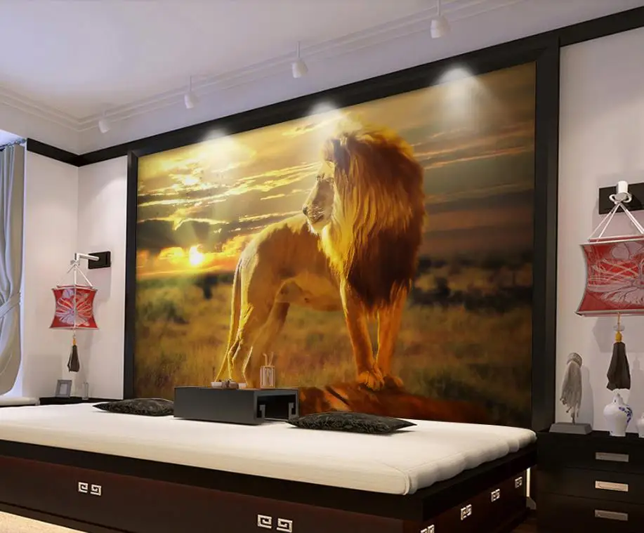 Custom modern wallpaper lion for walls 3 d living room sofa TV backdrop 3d home decor wall papers | Обустройство дома