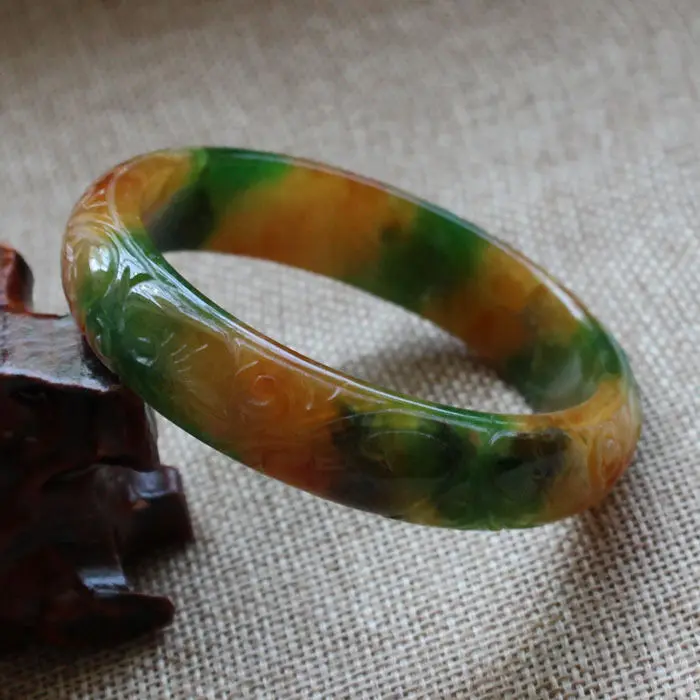 56mm Chinese Hand-carved Brown Green Jadeite Jade Gems Bracelet Bangle A5884 10.20 40
56mm Chinese Hand-carved Brown Green Jadeite Jade Gems Bracelet Bangle A5884 10.20 40