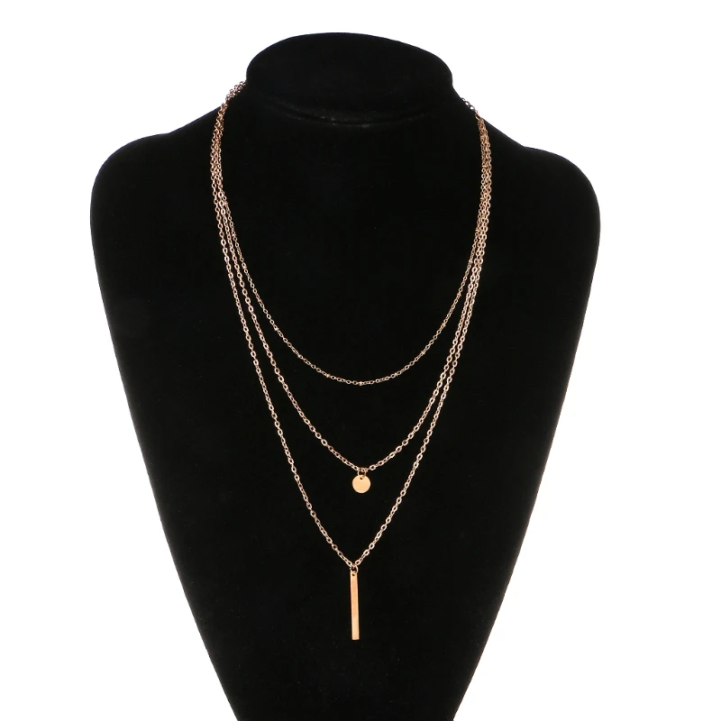 Gold Silver Plated Bar Lariat Necklaces 3 Layers Chain Pendants Necklaces Women Jewelry Jan4 -W128
Gold Silver Plated Bar Lariat Necklaces 3 Layers Chain Pendants Necklaces Women Jewelry Jan4 -W128
