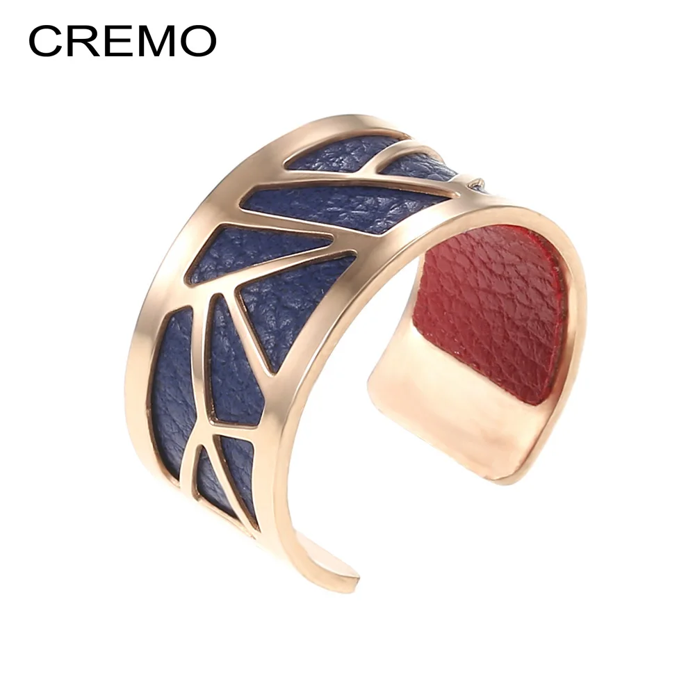 Cremo DIY Rose Gold Open Rings Resizable Finger rings For Women Bijoux stainless steel rings Interchangeable Leather Bague Femme
Cremo DIY Rose Gold Open Rings Resizable Finger rings For Women Bijoux stainless steel rings Interchangeable Leather Bague Femme