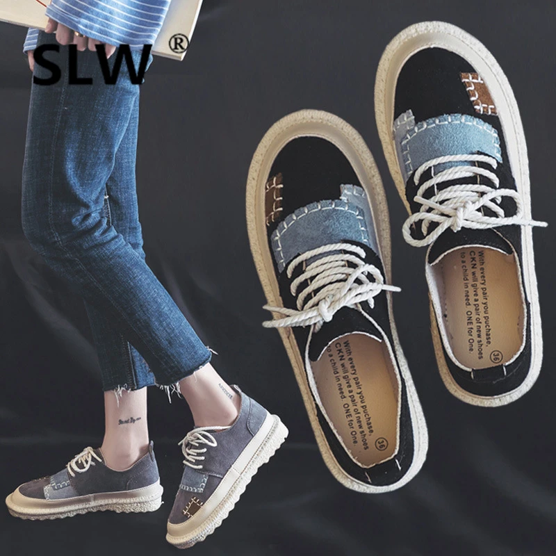 Casual canvas flat Canvas women Cotton Fabric Round Toe white PU Sewing Basic new Lace-Up shoes espadrilles woman leather
Casual canvas flat Canvas women Cotton Fabric Round Toe white PU Sewing Basic new Lace-Up shoes espadrilles woman leather