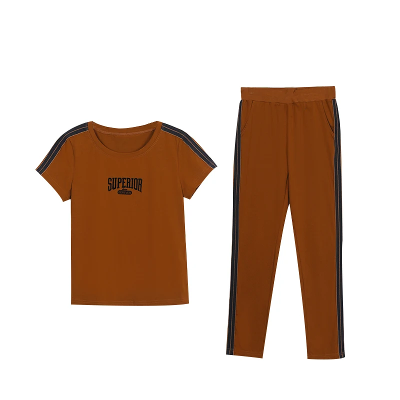 Cotton Short-sleeved Sportswear Summer Two-piece Female 2019 Spring New Fashion Outdoor Trousers Casual Suit
Cotton Short-sleeved Sportswear Summer Two-piece Female 2019 Spring New Fashion Outdoor Trousers Casual Suit