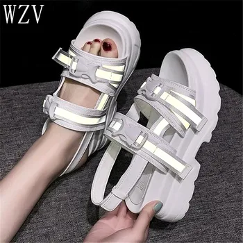 Reflect Light Shoes Women Summer Women 6cm Platform Sandals Wedge High Heels Buckle Leather Woman Sandals Zapatos Mujer E723
Reflect Light Shoes Women Summer Women 6cm Platform Sandals Wedge High Heels Buckle Leather Woman Sandals Zapatos Mujer E723