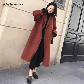 2018 Autumn Winter New Women'S Casual Wool Blend Coat Oversize Belted Long Sleeve Coats Solid Long Cardigan Coat Manteau Femme 
2018 Autumn Winter New Women'S Casual Wool Blend Coat Oversize Belted Long Sleeve Coats Solid Long Cardigan Coat Manteau Femme