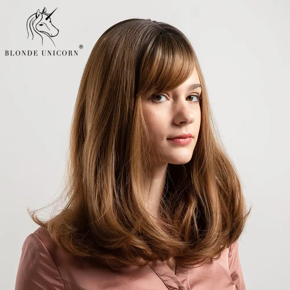 Blonde Unicorn 14 Inch Synthetic Natural Wave Hair Wig With Bangs