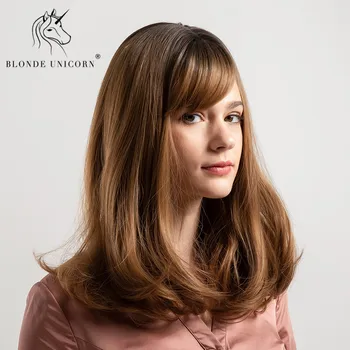 Blonde Unicorn 14 Inch Synthetic Natural Wave Hair Wig with Bangs Shoulder Length Dark Root Ombre Brown Hair Trendy Wigs
Blonde Unicorn 14 Inch Synthetic Natural Wave Hair Wig with Bangs Shoulder Length Dark Root Ombre Brown Hair Trendy Wigs