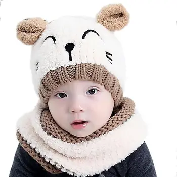Winter Warm Baby Girls Boys Hat+Scarf Set Toddler Baby Hat Caps Knitted Children's Cartoon Soft Cat Ear Hats Ring Scarf
Winter Warm Baby Girls Boys Hat+Scarf Set Toddler Baby Hat Caps Knitted Children's Cartoon Soft Cat Ear Hats Ring Scarf
