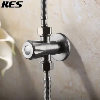 KES SUS304 Stainless Steel Quarter Turn Angle Valve 1/2-Inch IPS 3-Way T-Valve, Brushed Finish, K1152
KES SUS304 Stainless Steel Quarter Turn Angle Valve 1/2-Inch IPS 3-Way T-Valve, Brushed Finish, K1152