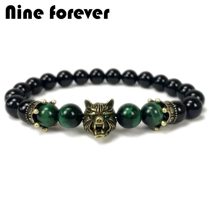 Nine forever natural stone beads bracelet men jewelry retro vintage wolf crown charm bracelets for women pulseira masculina
Nine forever natural stone beads bracelet men jewelry retro vintage wolf crown charm bracelets for women pulseira masculina