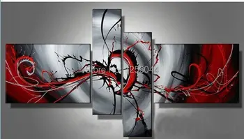 High Quality 100% Hand made Abstract beautiful red passion High Q. Abstract Wall Decor Oil Painting on canvas 4pcs/set Framed
High Quality 100% Hand made Abstract beautiful red passion High Q. Abstract Wall Decor Oil Painting on canvas 4pcs/set Framed