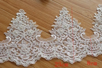 Ivory Alencon Lace Trim High Quality Hand Made Beaded Sequined Wedding Lace Trim Embroidered Retro Lace Bridal 9.06''Wide 1yard
Ivory Alencon Lace Trim High Quality Hand Made Beaded Sequined Wedding Lace Trim Embroidered Retro Lace Bridal 9.06''Wide 1yard