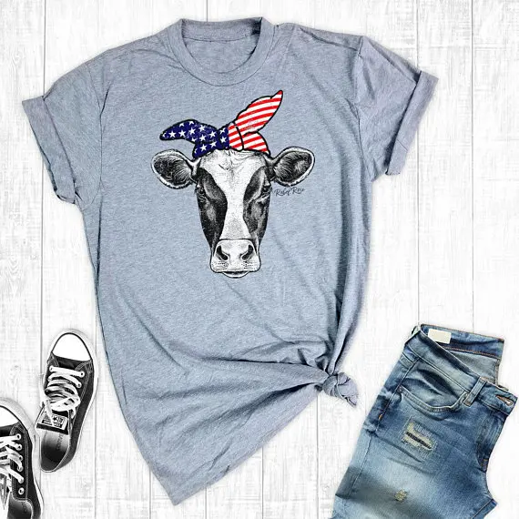 2018 Funny July 4th Cow Womens t-Shirts Short Sleeved Farm Shirts Summer Cotton Graphic Tops&Tee Independence Day Women's Tshirt
2018 Funny July 4th Cow Womens t-Shirts Short Sleeved Farm Shirts Summer Cotton Graphic Tops&Tee Independence Day Women's Tshirt