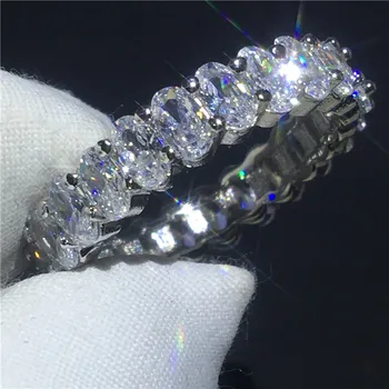 2018 Tennis Finger ring oval cut AAAAA Cz Sona Stone 925 Sterling silver Engagement wedding band ring for women Jewelry
2018 Tennis Finger ring oval cut AAAAA Cz Sona Stone 925 Sterling silver Engagement wedding band ring for women Jewelry