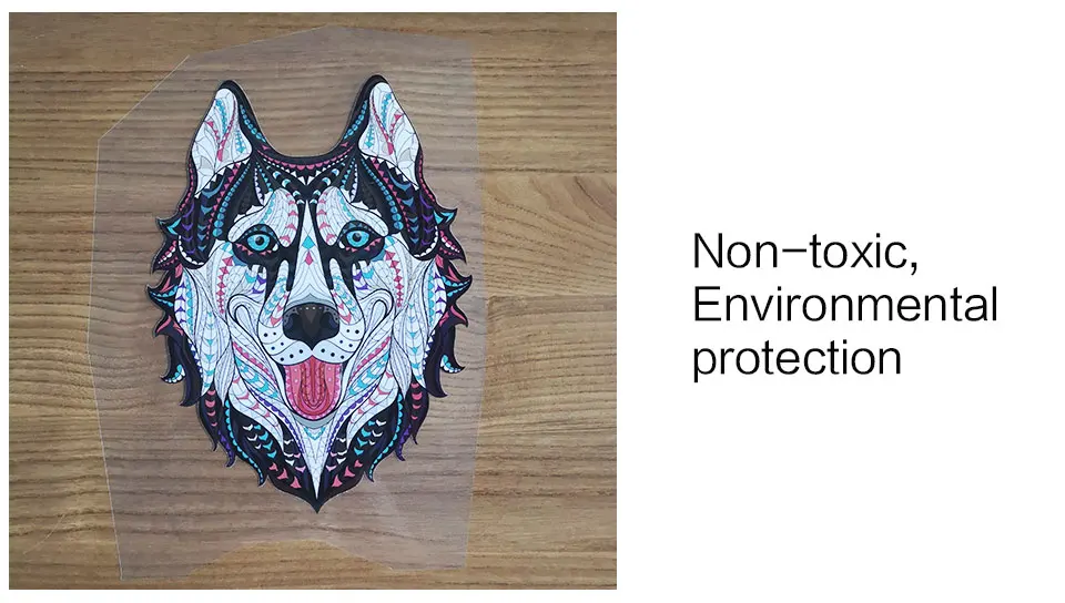 Large Animal Patches Stickers A-level Washable Large Fox Dog Tiger Leopard Heat Patch Transfer Iron On Patch For Clothes Fabric (6)