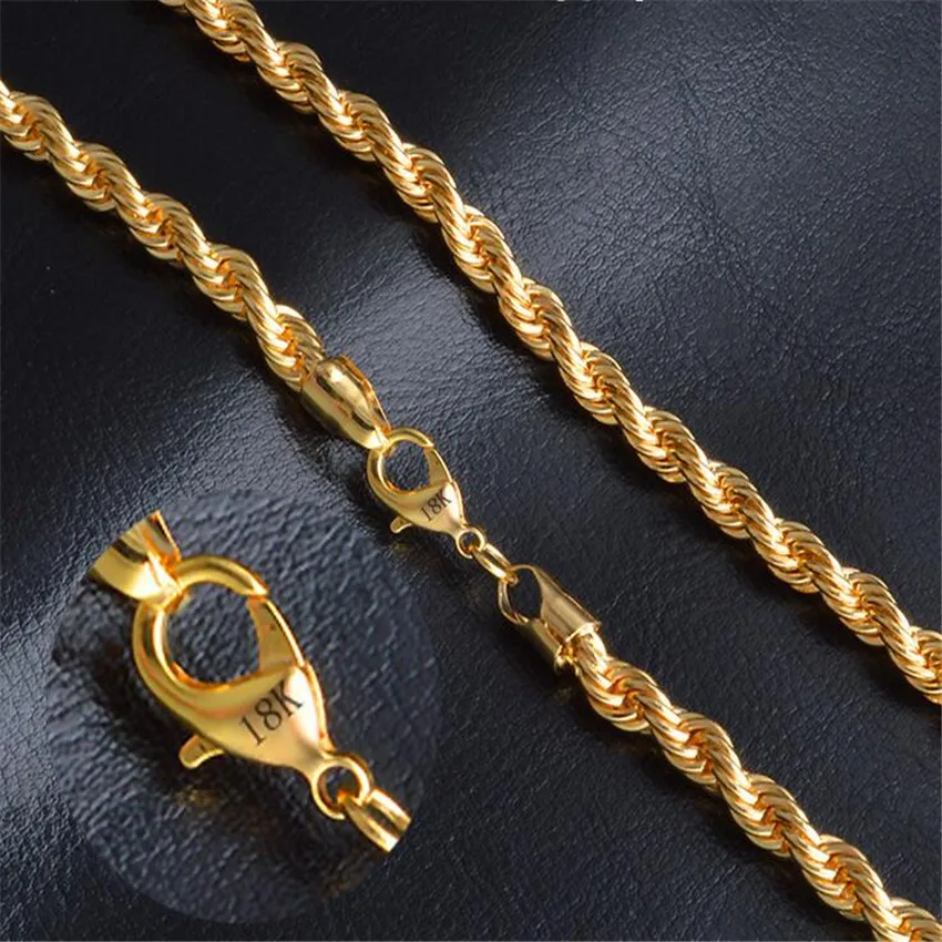 Gold chain necklace hot necklace fashion jewelry 18 K 6MM 50 cm 20 inch men chain twist necklace
Gold chain necklace hot necklace fashion jewelry 18 K 6MM 50 cm 20 inch men chain twist necklace