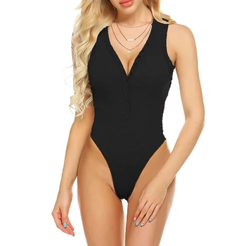 Sexy Solid Bodysuit Jumpsuit Women Sleeveless Button Bodycon Top V Neck Party Club Bodysuit Femme Summer Clothing
Sexy Solid Bodysuit Jumpsuit Women Sleeveless Button Bodycon Top V Neck Party Club Bodysuit Femme Summer Clothing