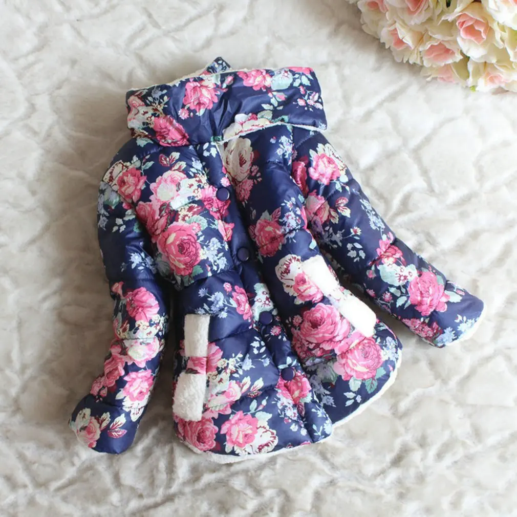 Baby Girls Winter Jacket Coat Button Windproof Coat Floral Print Children's Thick Cotton Coat Velvet Cotton Clothes Overcoat
Baby Girls Winter Jacket Coat Button Windproof Coat Floral Print Children's Thick Cotton Coat Velvet Cotton Clothes Overcoat