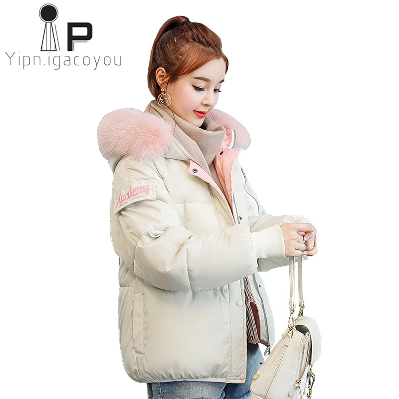 Harajuku Winter Parkas Mujer 2019 Warm Big Fur Collar Hooded Wadded Jacket Women Casual Coats Plus size Short Female Down Jacket
Harajuku Winter Parkas Mujer 2019 Warm Big Fur Collar Hooded Wadded Jacket Women Casual Coats Plus size Short Female Down Jacket