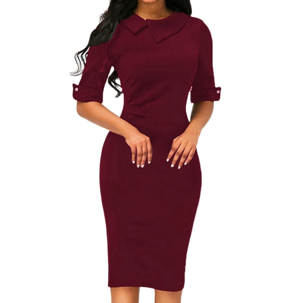 CHAMSGEND Women Retro Bodycon Below Knee Formal Office Dress Pencil Dress With Back Zipper Drop Shipping 1M29
CHAMSGEND Women Retro Bodycon Below Knee Formal Office Dress Pencil Dress With Back Zipper Drop Shipping 1M29