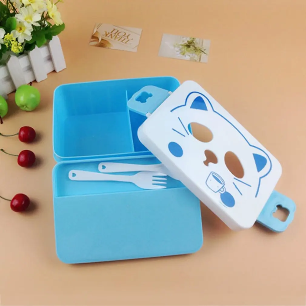 Food Grade Cute Cartoon Cat Face Plastic Salad Kids Students Lunch Box With Fork And Spoon Shoolc Picnic Container
Food Grade Cute Cartoon Cat Face Plastic Salad Kids Students Lunch Box With Fork And Spoon Shoolc Picnic Container