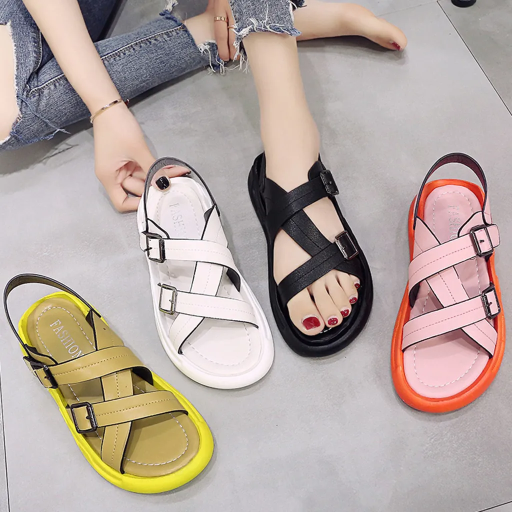 New Fashion sandals women Summer modis Flat Heel Cross-tied Buckle Sports Casual Round Toe Sandals Shoes Sandalias Mujer 2019
New Fashion sandals women Summer modis Flat Heel Cross-tied Buckle Sports Casual Round Toe Sandals Shoes Sandalias Mujer 2019
