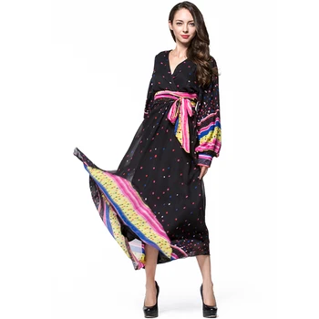 Bohemian Women Summer Dress V Neck Lattern Sleeve Multicolor Polka Dot Plus Size 6XL 7XL Black Long Chiffon Dress Vestidos
Bohemian Women Summer Dress V Neck Lattern Sleeve Multicolor Polka Dot Plus Size 6XL 7XL Black Long Chiffon Dress Vestidos