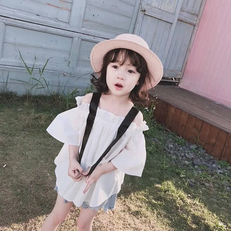 2019 Summer T-Shirt Fashion Girls Shirts Off Shoulder White Kids Blouses Tops Child Girls Blouse Cotton Baby Toddler Clothes
2019 Summer T-Shirt Fashion Girls Shirts Off Shoulder White Kids Blouses Tops Child Girls Blouse Cotton Baby Toddler Clothes