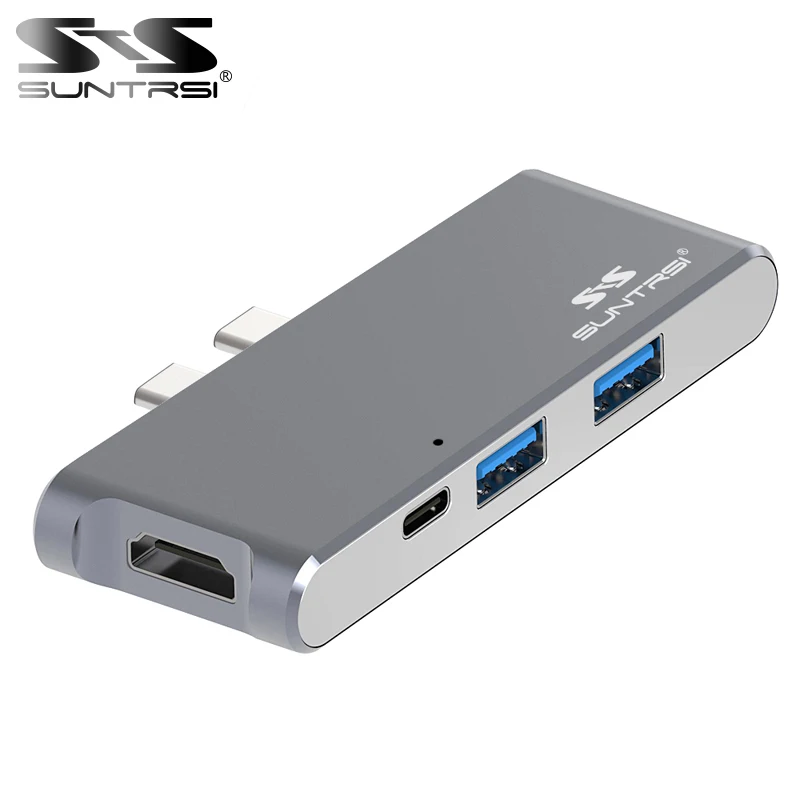 Suntrsi USB-C концентратора зарядки Тип usb c концентратор HDMI 4 К выход TF SD card reader для 2016