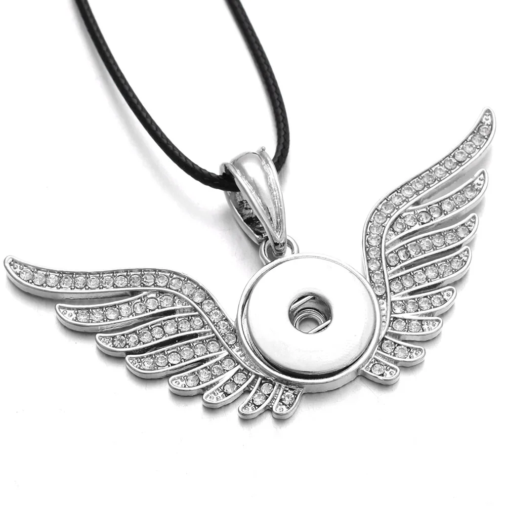 New Snap Jewelry Crystal Angel Wings Necklace Pendants Snap Button Necklace with Chains fit 18mm Snap Button Jewelry For Women
New Snap Jewelry Crystal Angel Wings Necklace Pendants Snap Button Necklace with Chains fit 18mm Snap Button Jewelry For Women