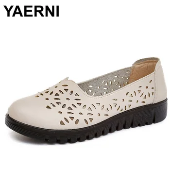 YAERNI 2019 Spring women flats genuine leather slip on shoes woman flats casual shoes female summer soft shoes Large Size
YAERNI 2019 Spring women flats genuine leather slip on shoes woman flats casual shoes female summer soft shoes Large Size