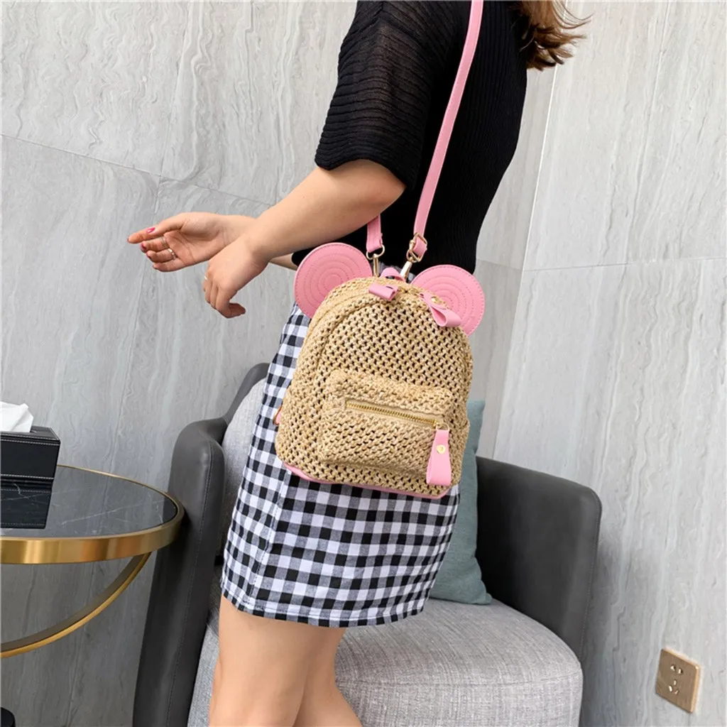 MUQGEW Female Backpack Tassel Mice ears Ladies Cute Fashion Patchwork Straw Woven Knitting Linen Shoulder Back pack Travel Bags
MUQGEW Female Backpack Tassel Mice ears Ladies Cute Fashion Patchwork Straw Woven Knitting Linen Shoulder Back pack Travel Bags