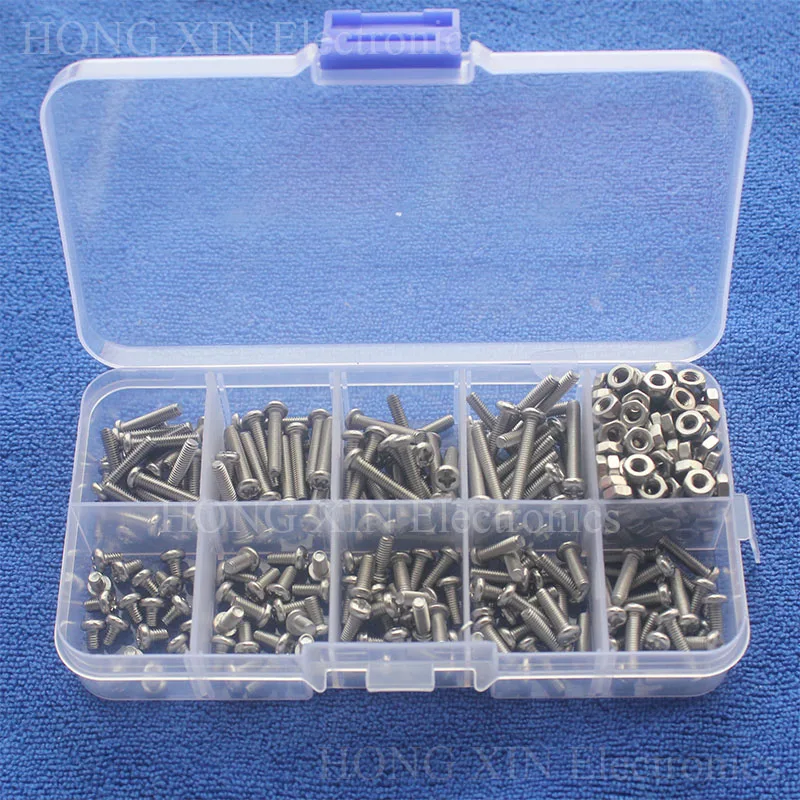 M3 Button Head Stainless Steel Hex Socket Screws Bolt Hex Nuts Assortment Kit with Plastic Box Hardware Wholesale 10 Kinds screw
M3 Button Head Stainless Steel Hex Socket Screws Bolt Hex Nuts Assortment Kit with Plastic Box Hardware Wholesale 10 Kinds screw