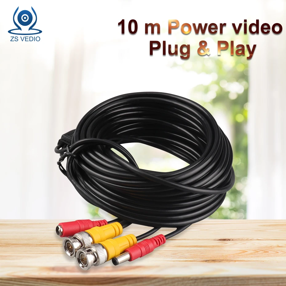 ZSVEDIO камеры наблюдения аксессуары кабель 10 м мощность видео Plug and Play для CCTV