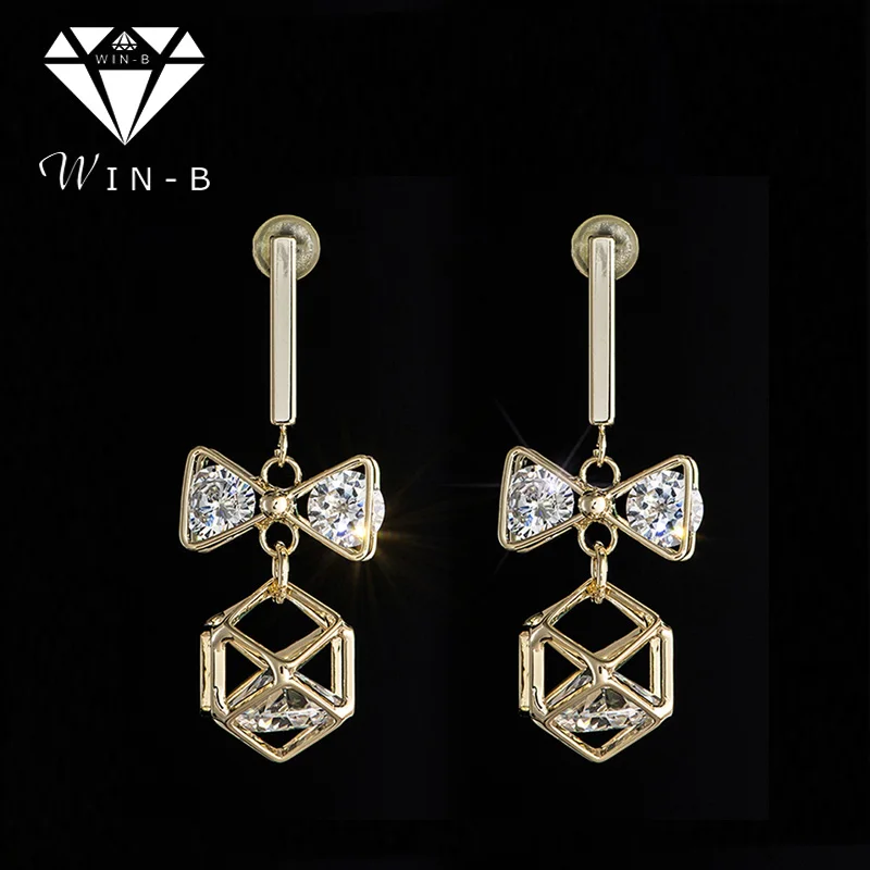 WIN-B Luxury Women Gold Color Crystal Cubic Zirconia Drop Earring Vintage earring Dress Accessories earring
WIN-B Luxury Women Gold Color Crystal Cubic Zirconia Drop Earring Vintage earring Dress Accessories earring