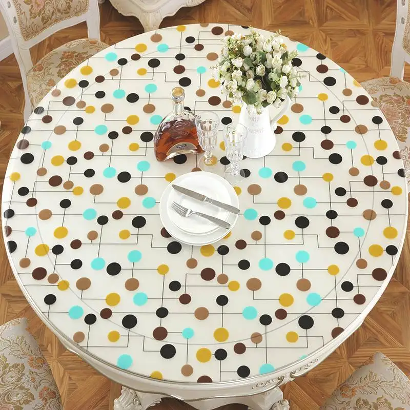 Heat resistant Round tablecloth waterproof Anti-hot oil-proof PVC plastic tablecloths Soft glass geometric dots Table mat cover
Heat resistant Round tablecloth waterproof Anti-hot oil-proof PVC plastic tablecloths Soft glass geometric dots Table mat cover