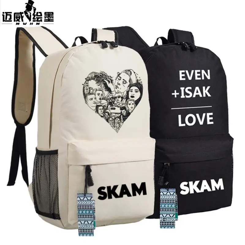 Hot-sale Canvas Printing men Backpack TV SKAM ISAK EVEN Love Story women School Bag Laptop Teenage Girls shoulder bag Mochila
Hot-sale Canvas Printing men Backpack TV SKAM ISAK EVEN Love Story women School Bag Laptop Teenage Girls shoulder bag Mochila