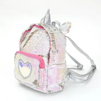 

2019 Women Sequins Backpack Cute Unicorn Schoolbag For Teenage Student Girls Satchel Female mochila de couro Packpack School Bag