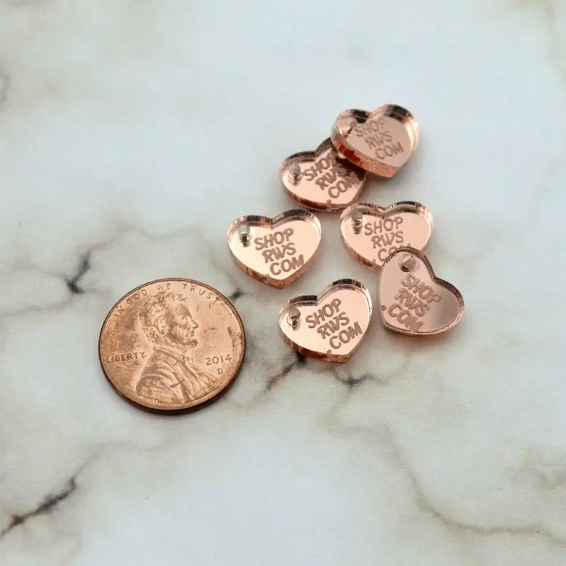 50pcs per Lot Custom Laser Cut Heart Shape Acrylic Crystal Mirror Tag, Personalized Rose Gold Acrylic Tag
50pcs per Lot Custom Laser Cut Heart Shape Acrylic Crystal Mirror Tag, Personalized Rose Gold Acrylic Tag