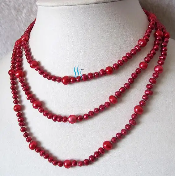 Long Pearl Jewellery 52 inches 4-8mm Corals Red Off Round Freshwater Pearl Necklace Perfect Long Necklace Woman's Gift
Long Pearl Jewellery 52 inches 4-8mm Corals Red Off Round Freshwater Pearl Necklace Perfect Long Necklace Woman's Gift