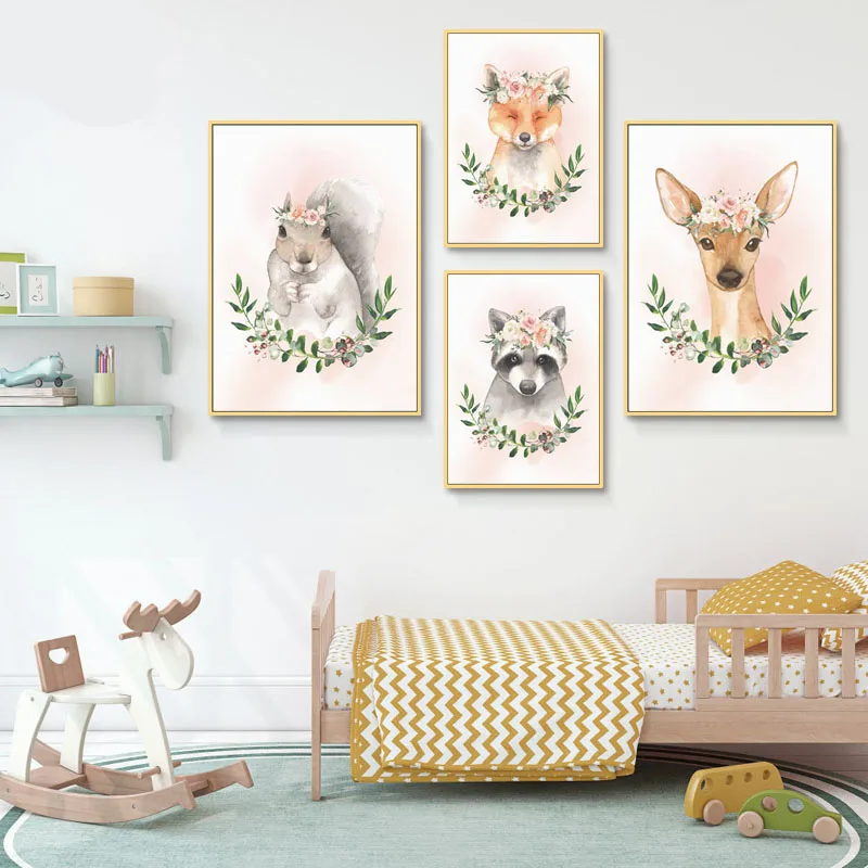 Nordic Pictures Wall Art Prints Boho Squirrel Fox Raccoon Deer Woodland Animal Canvas Painting Home Decor Nursery Modular Poster
Nordic Pictures Wall Art Prints Boho Squirrel Fox Raccoon Deer Woodland Animal Canvas Painting Home Decor Nursery Modular Poster