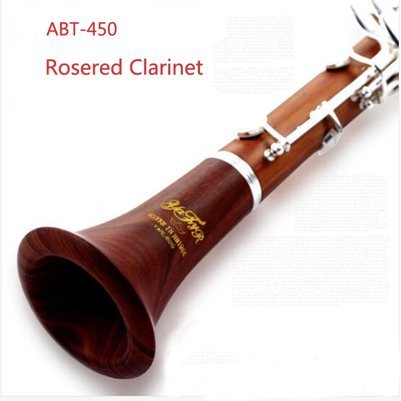 New ABT-450 Rose Ebony Wood Bb 17 Keys Clarinet High Quality Instrument Clarinet Silver Plated Keys Red Clarinet with Case
New ABT-450 Rose Ebony Wood Bb 17 Keys Clarinet High Quality Instrument Clarinet Silver Plated Keys Red Clarinet with Case