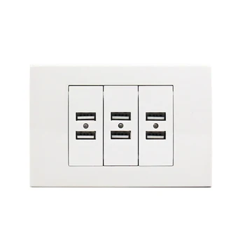 US / AU Standard Wall Socket 6 USB Charger Port for Mobile With Indicator 118mm*80mm
US / AU Standard Wall Socket 6 USB Charger Port for Mobile With Indicator 118mm*80mm