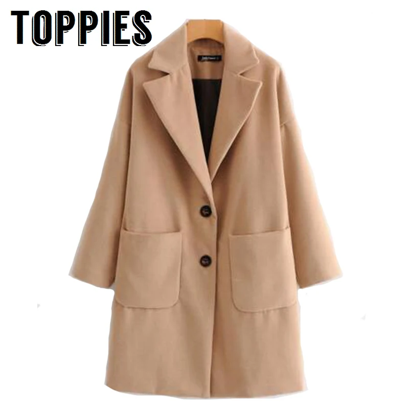 2019 Winter Women Khaki Color Woolen Coat Drop Shoulder Elegant Loose Long Coats with Pockets manteau femme hiver
2019 Winter Women Khaki Color Woolen Coat Drop Shoulder Elegant Loose Long Coats with Pockets manteau femme hiver